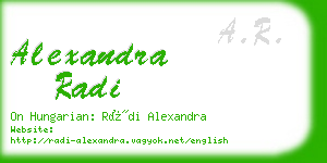 alexandra radi business card